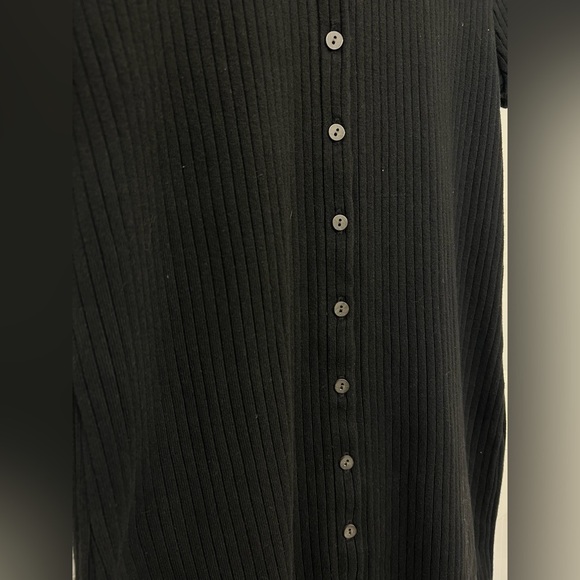 Madewell Bodycon Black Ribbed Dress with Buttons - Picture 8 of 8